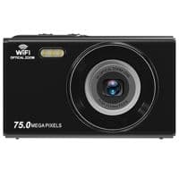 Aries OptixPro 75 WiFi Digital Camera - 3X Optical Zoom, IPS Screen (Black)
