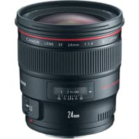 Used Canon EF 24mm f/1.4L II USM AutoFocus Wide Angle Lens.