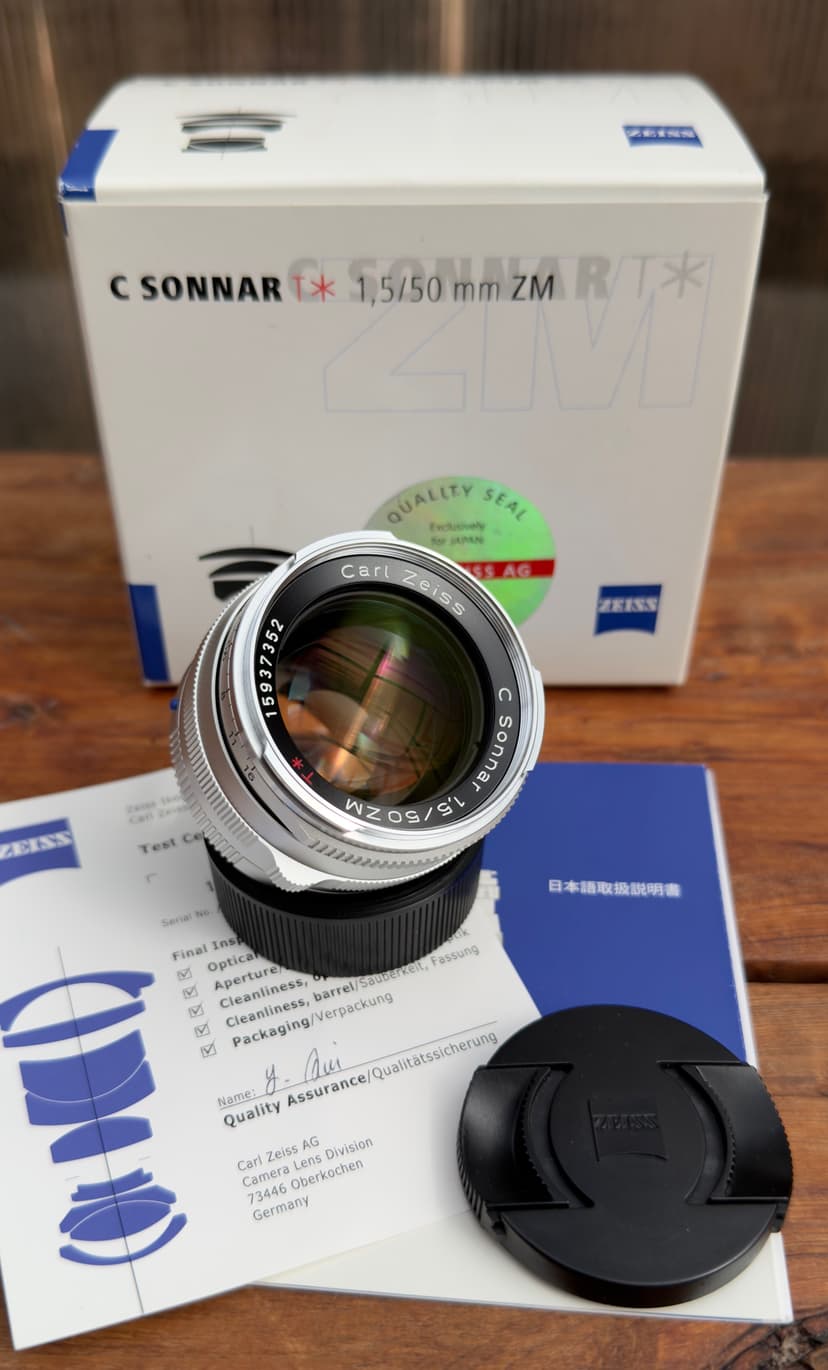 FS: Zeiss 50mm f1.5 Sonnar ZM (Leica M) (Boxed Silver)