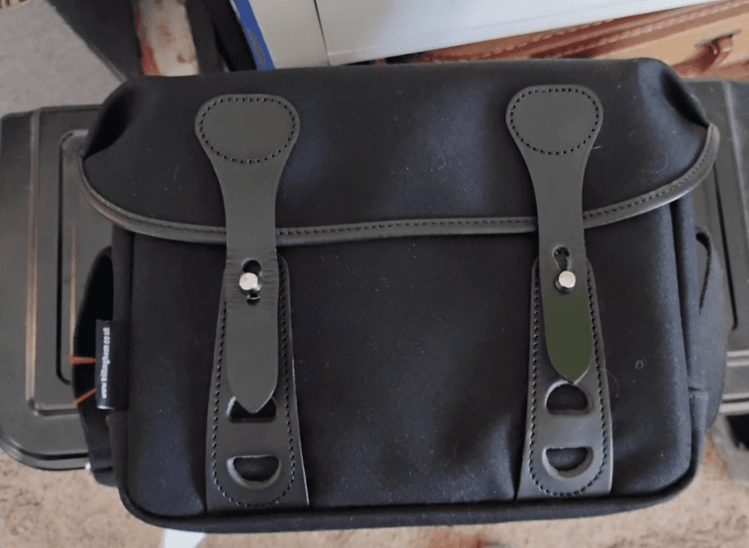 FS: Billingham F8 Black FibreNyte with divider and tags, unused from dis...