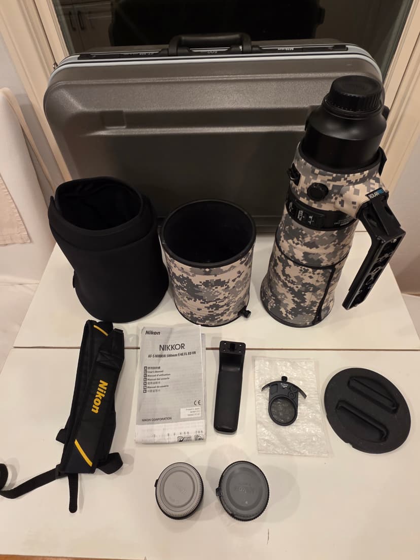 FS: Nikon 500mm f/4E FL ED VR - complete kit