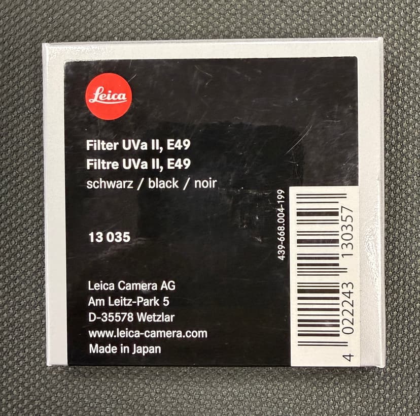 FS: Leica Filter UVa II E49 49MM  13035   *As-New**